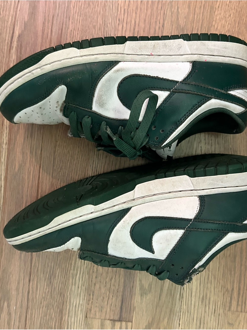 Nike Dunk Low Dark Green White Leather Sneakers Shoes